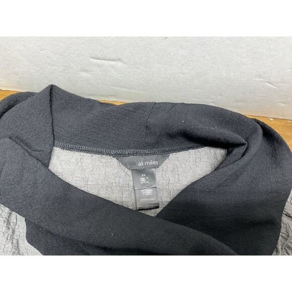 Ali Miles Tunic Top Shirt Size 3X Stretch Pockets Crinkle Cowl Neck Blouse - Picture 4 of 9